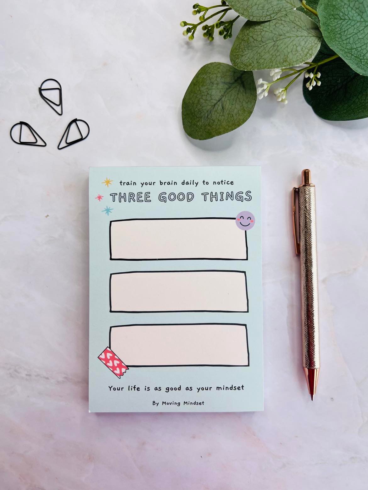 Gratitude - Three Good Things Notepad